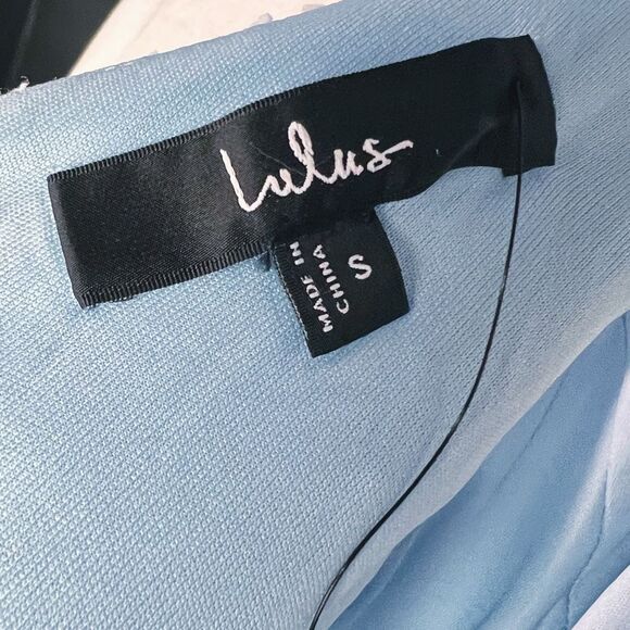 Lulus Sweet Sophistication Light Blue Burnout Floral Maxi Dress Size S NWT - Picture 13 of 15